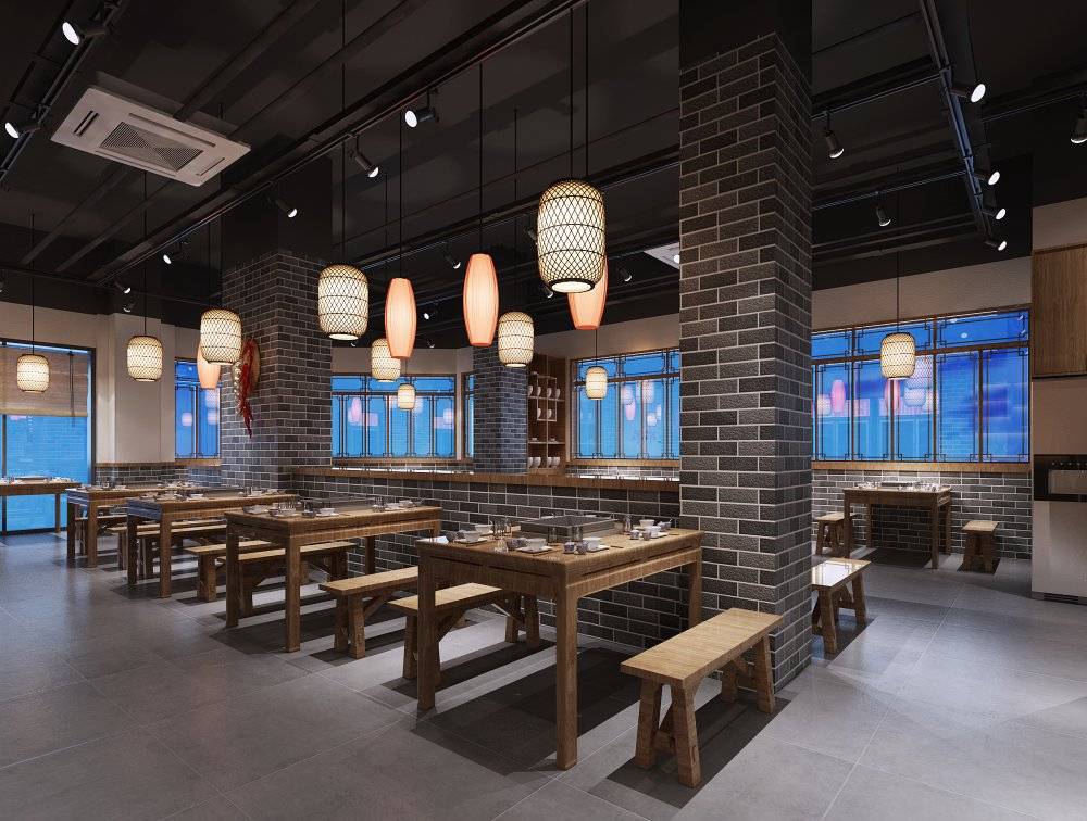 小火鍋店裝修效果圖，火鍋店裝修效果圖
