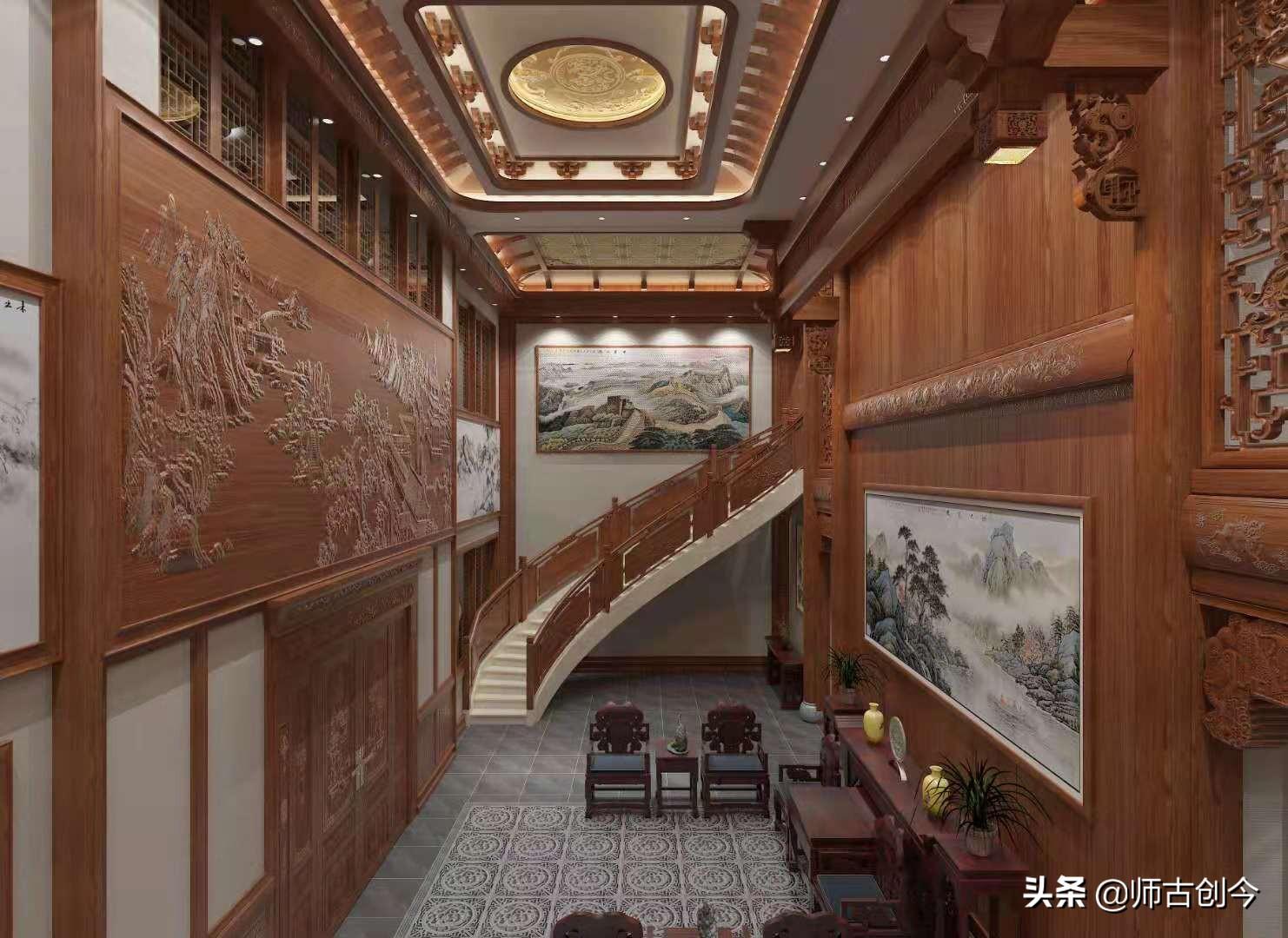 中式古典紅木裝修，營造出經典舒適的居住空間