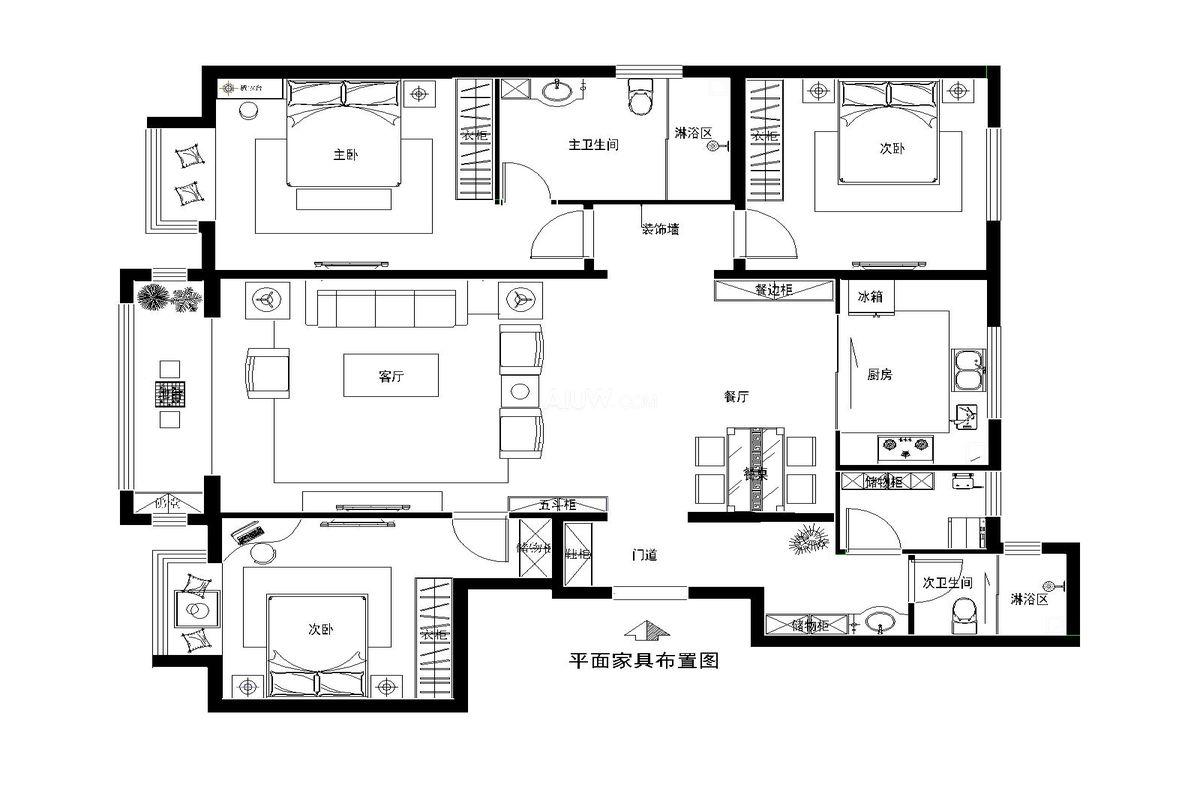70兩房一廳裝修效果圖，70平兩室一廳裝修圖