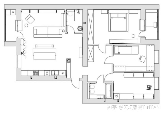 70㎡小戶型營造高級感，現代簡約兩居室家裝案例分享