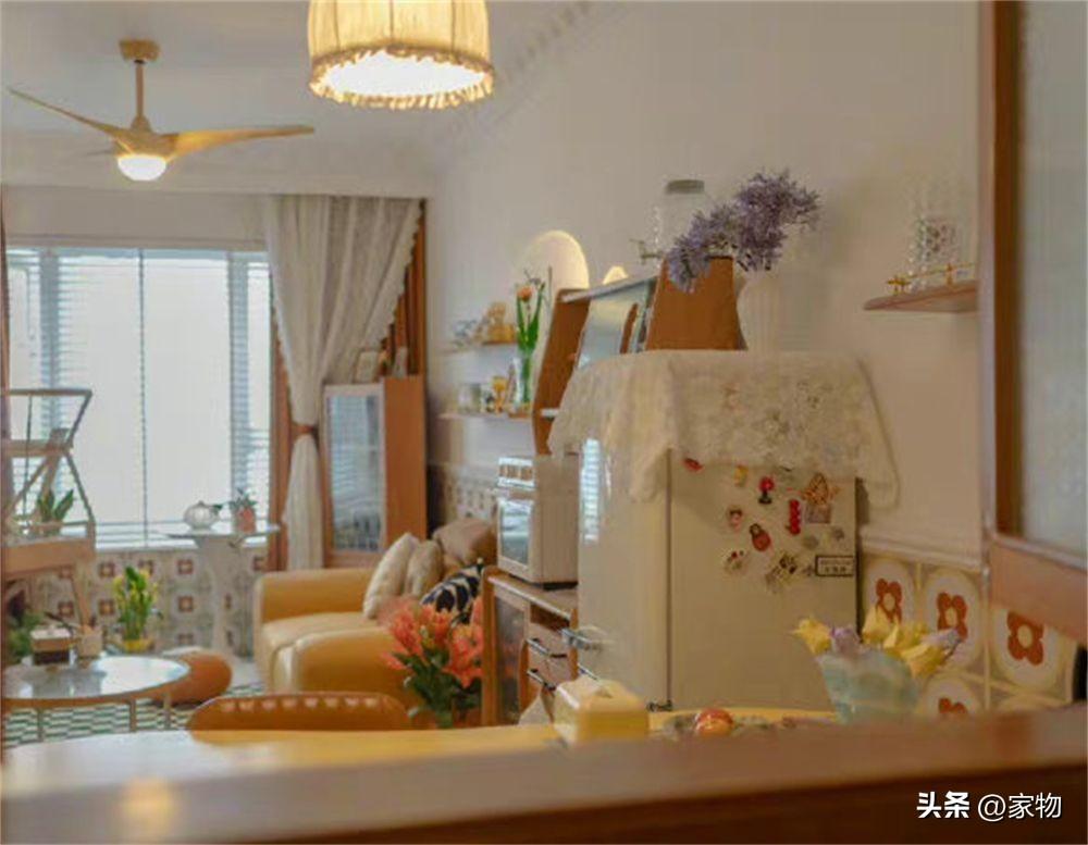 她曬出75㎡小家復古風裝修：廚房內窗+拱門元素，真的太會布置了